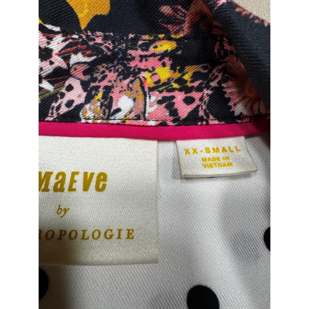 Maeve Anthropologie Mixed Print Patchwork Swan Clock Button Down Shirt *note - Picture 5 of 11